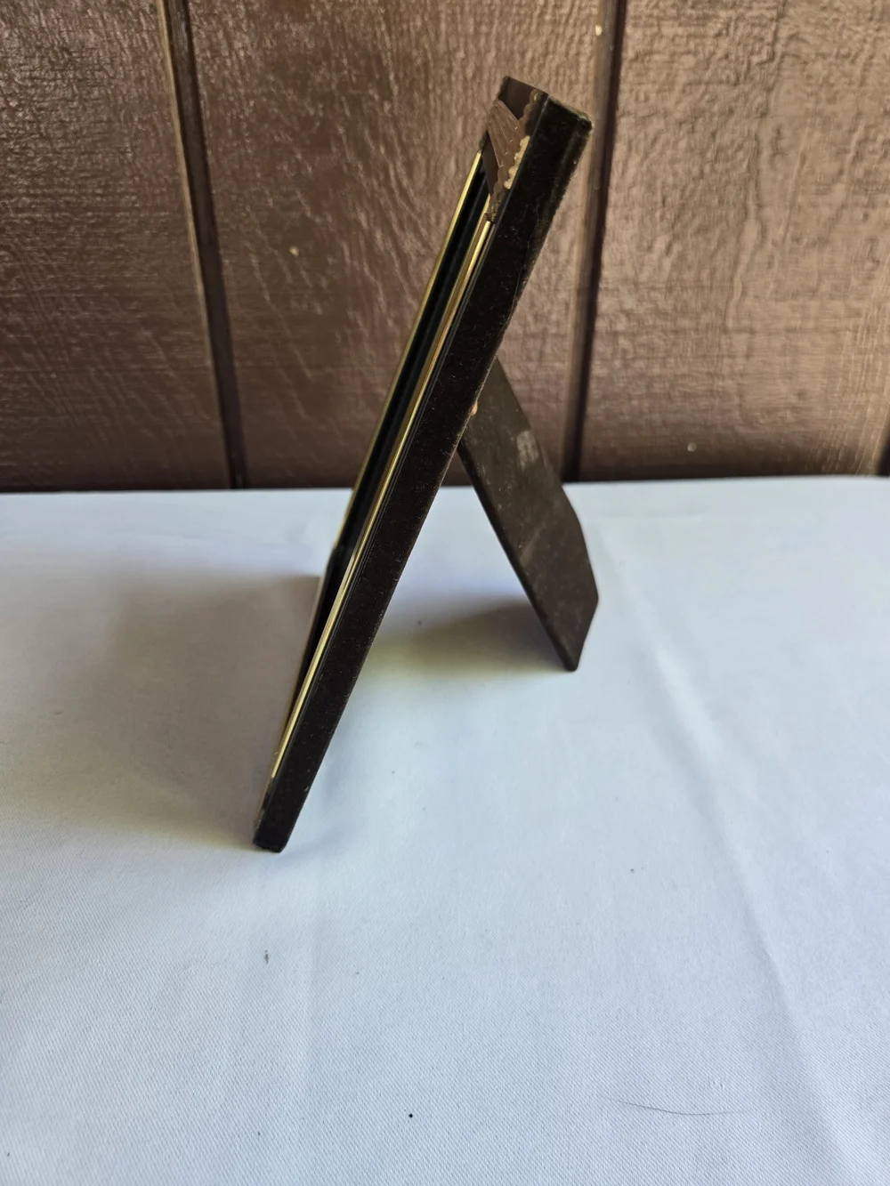 Solid Brass Golden Ribbon Accented Photo Frame Vintage